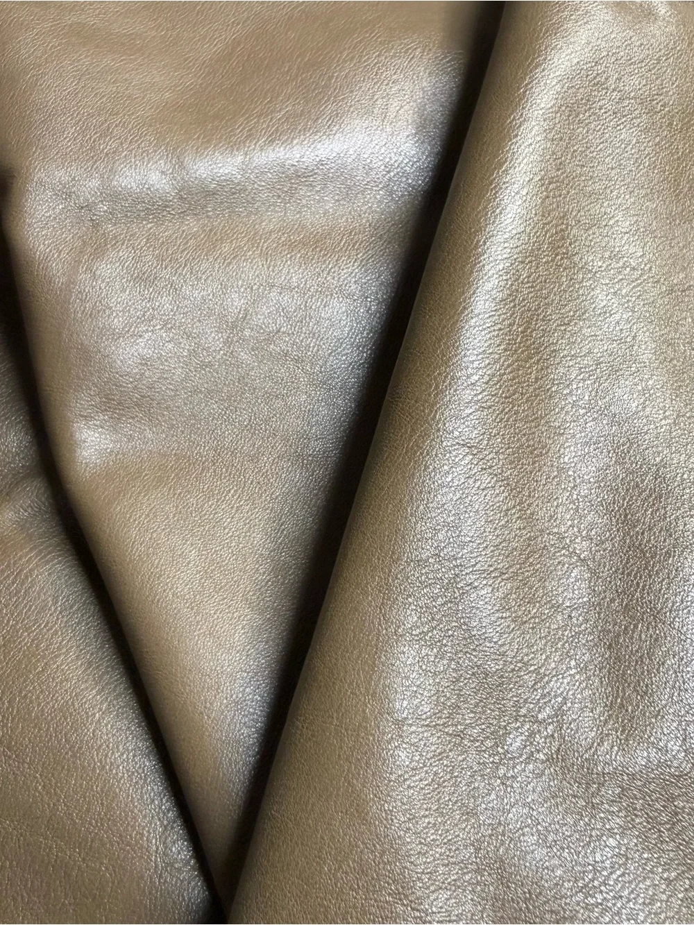 Upholstery Leather Hide Remnant Taupe Brown Color Over 12sf 1.4mm 3-4oz